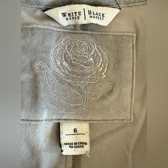 White House Black Market Gray Velvet Blazer Jacket Size 6 EUC SKU0621 - Picture 7 of 8